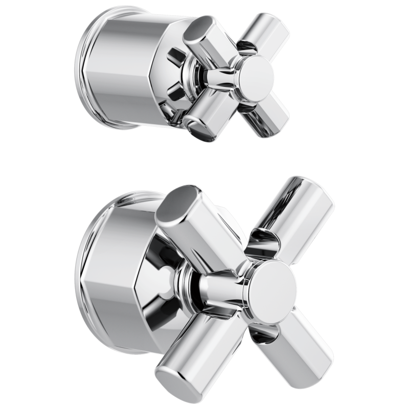 BRIZO Invari Pressure Balance Valve with Integrated Diverter Trim Cross Handle Kit — Chrome
