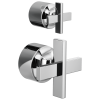 BRIZO Levoir Pressure Balance Valve with Integrated Diverter Trim Cross Handle Kit — Chrome
