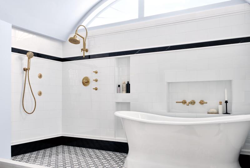 BRIZO Invari H2OKINETIC Multi-Function Wall Mount Handshower — Luxe Gold