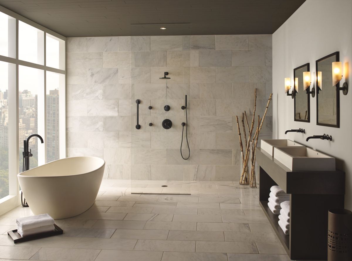 BRIZO Jason Wu for BRIZO Single-Handle Freestanding Tub Filler — Matte Black