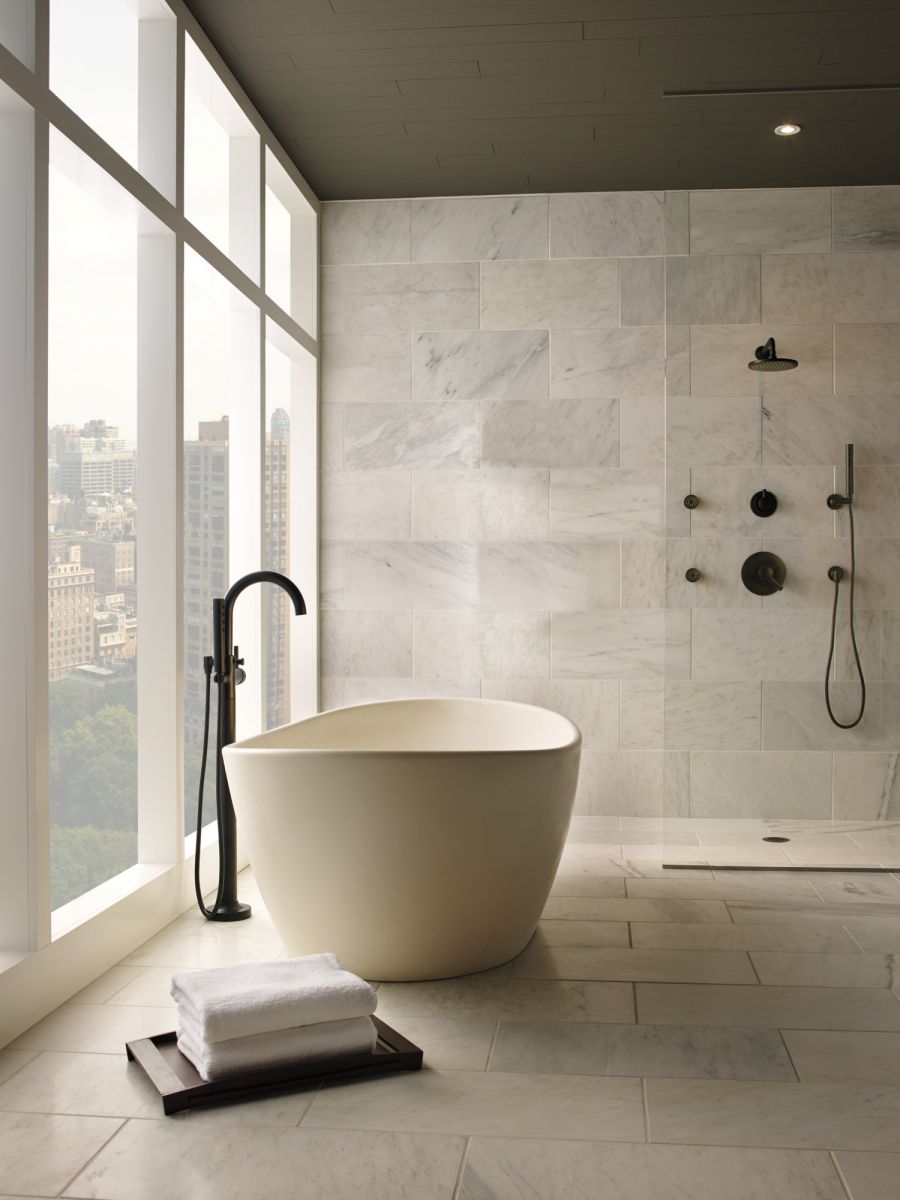 BRIZO Jason Wu for BRIZO Single-Handle Freestanding Tub Filler — Matte Black