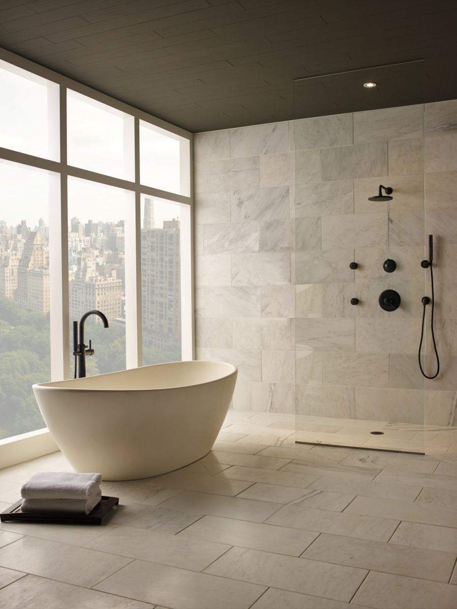 BRIZO Jason Wu for BRIZO Single-Handle Freestanding Tub Filler — Matte Black