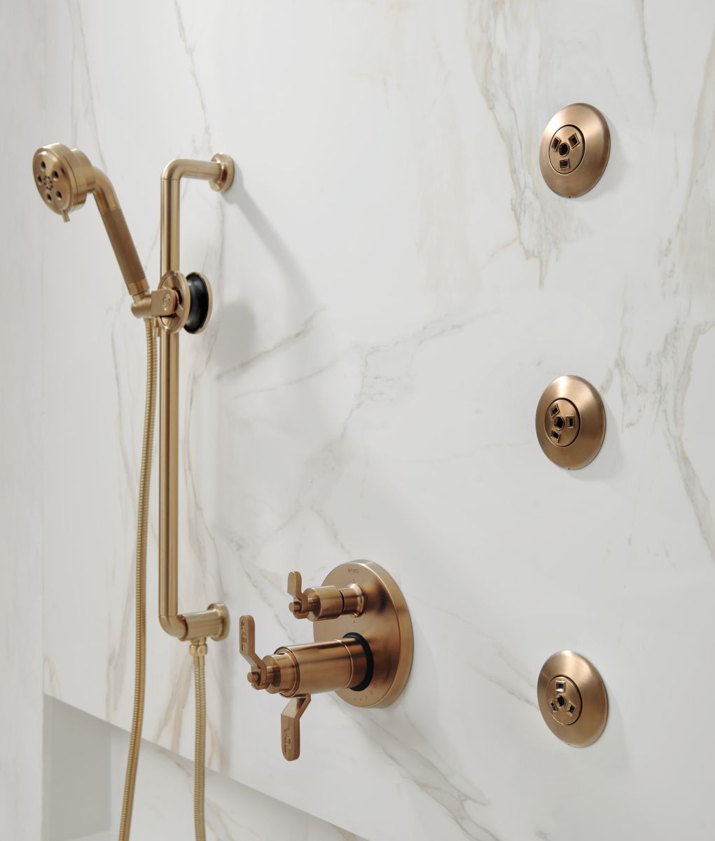 BRIZO Essential Shower Hydrachoice Max Round Body Spray Trim — Luxe Gold
