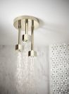 BRIZO Essential Shower Linear Round Single-Function H2Okinetic Pendant Raincan Shower Head — Polished Nickel