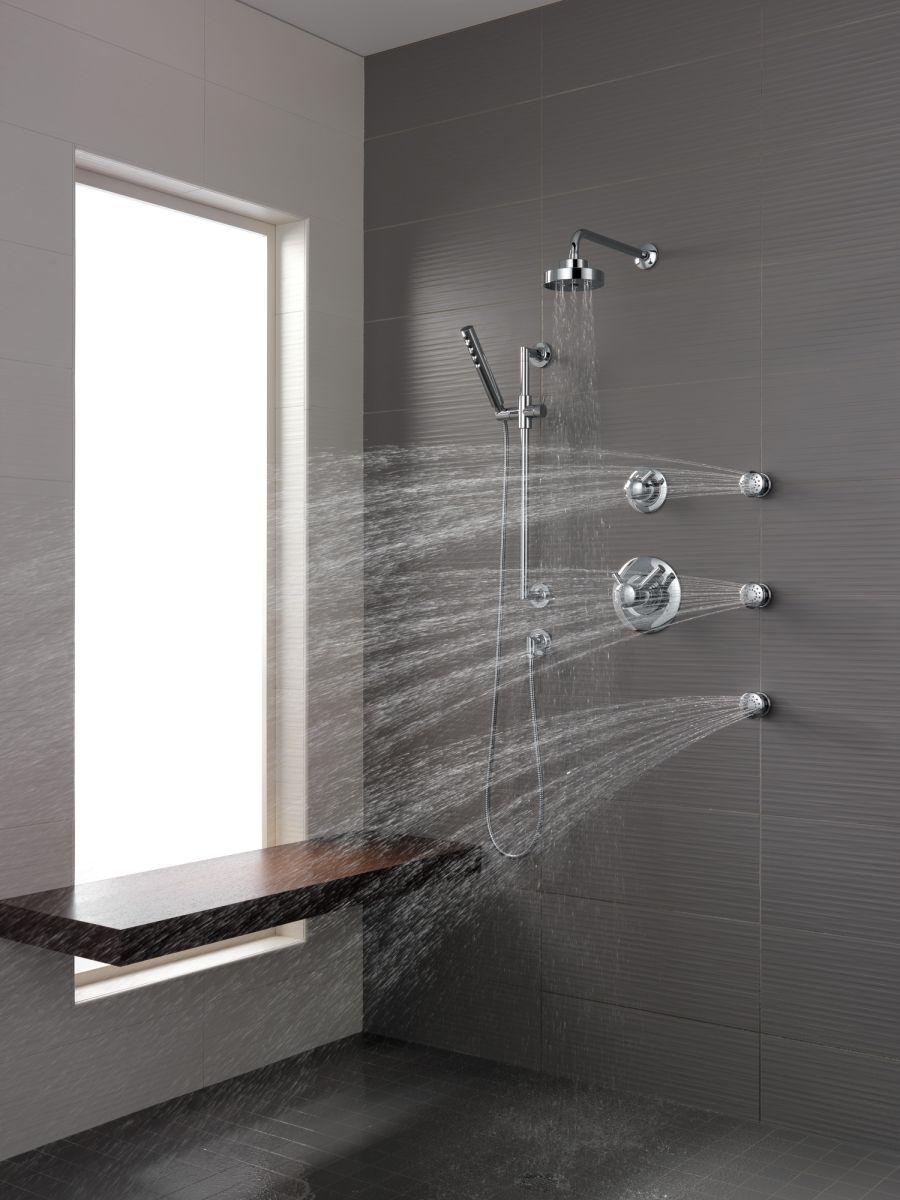 BRIZO Essential Shower Touch-Clean Round Body Spray — Chrome