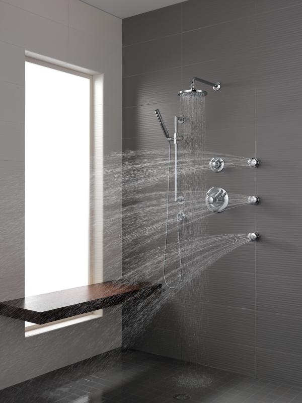BRIZO Essential Shower Touch-Clean Round Body Spray — Chrome