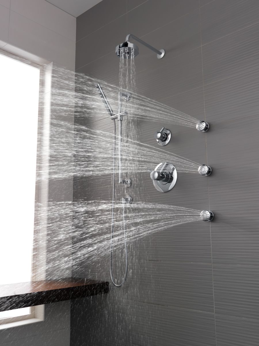 BRIZO Essential Shower Touch-Clean Round Body Spray — Chrome