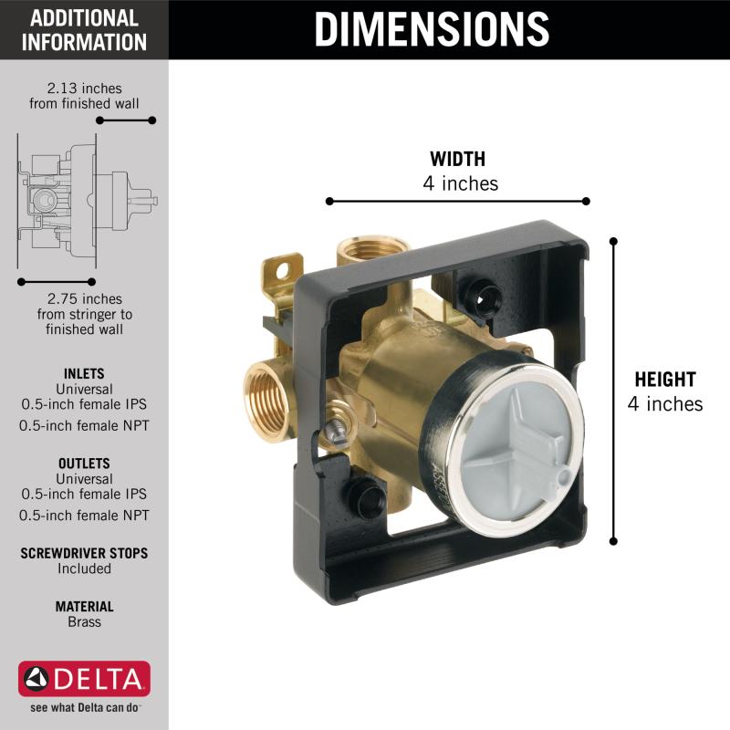 DELTA Other MultiChoice Universal Tub / Shower Rough - IPS Inlets / Outlets — Not Applicable