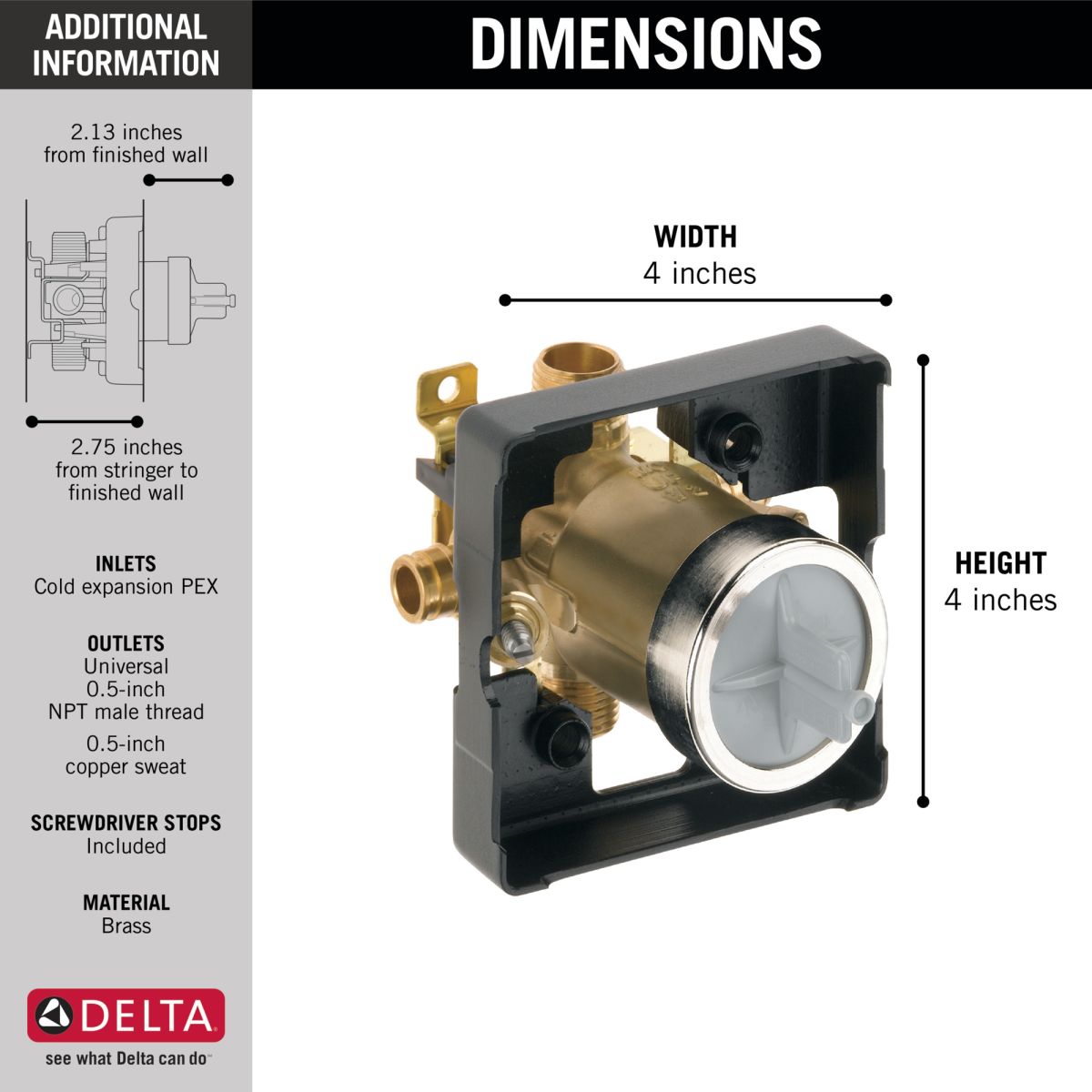 DELTA Other MultiChoice Universal Tub / Shower Rough - PEX Cold Expansion — Not Applicable