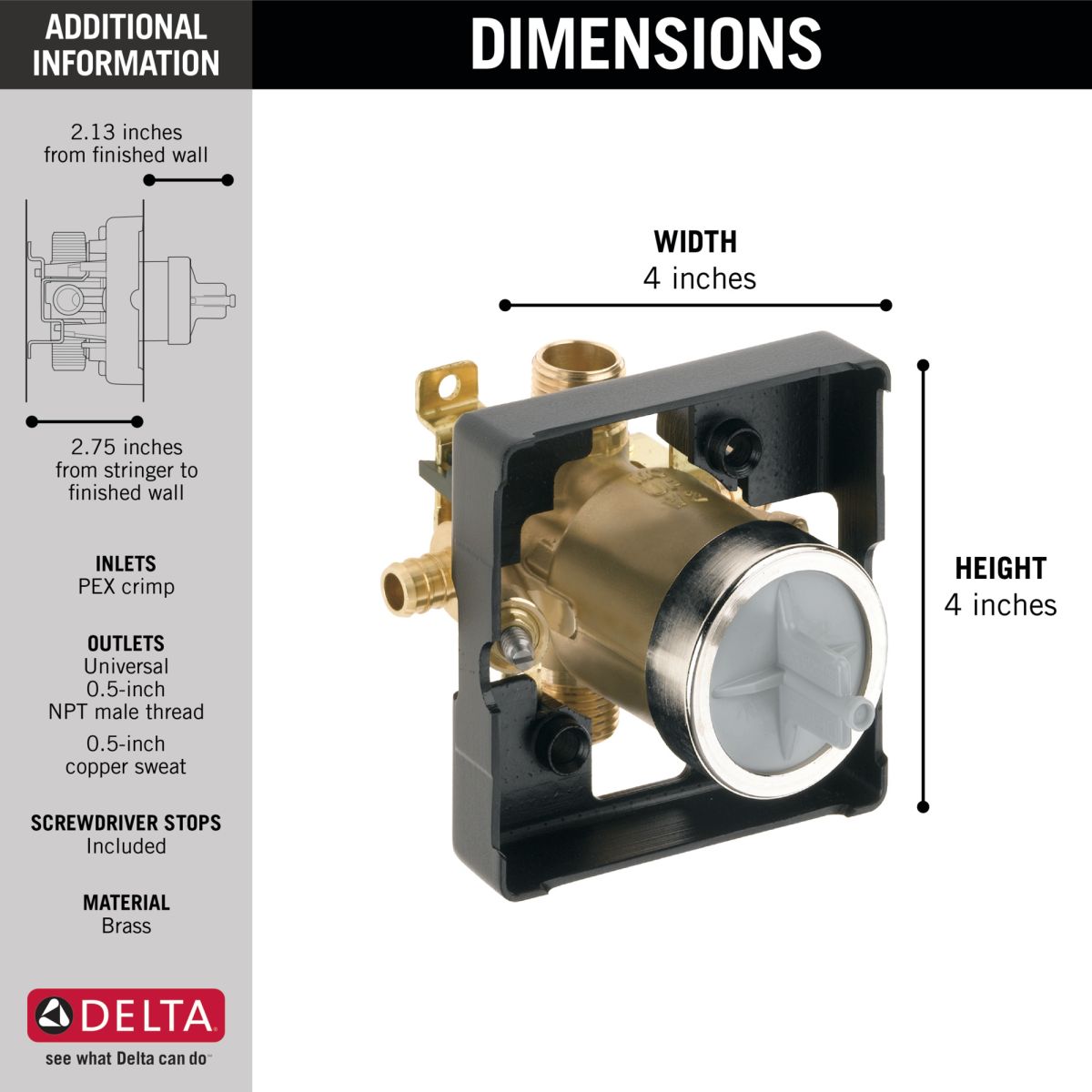 DELTA Other MultiChoice Universal Tub / Shower Rough - PEX Crimp — Not Applicable