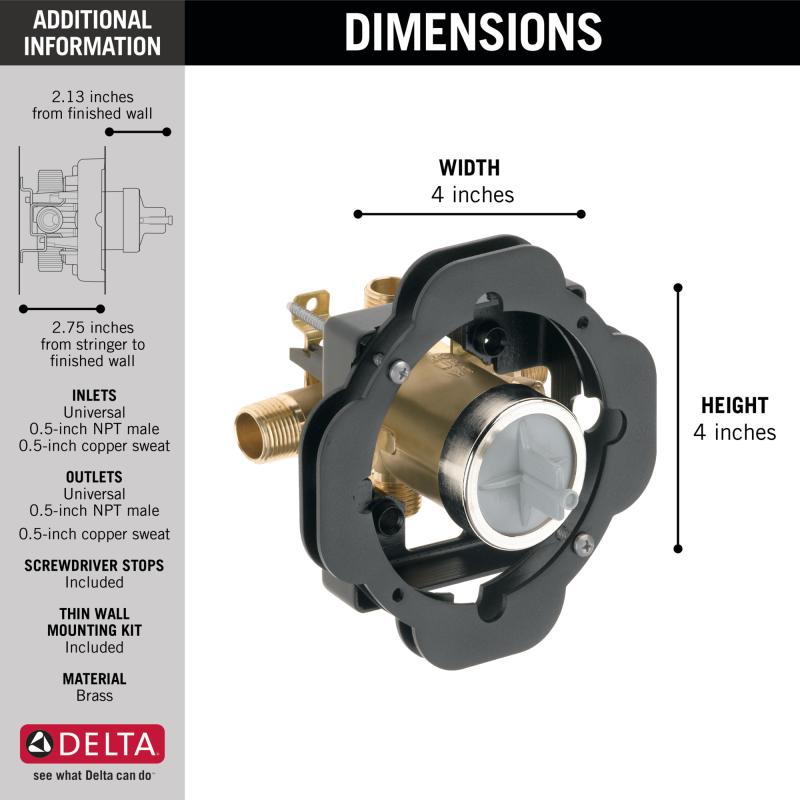 DELTA Other MultiChoice Universal Tub / Shower Rough - Universal Inlets / Outlets — Not Applicable