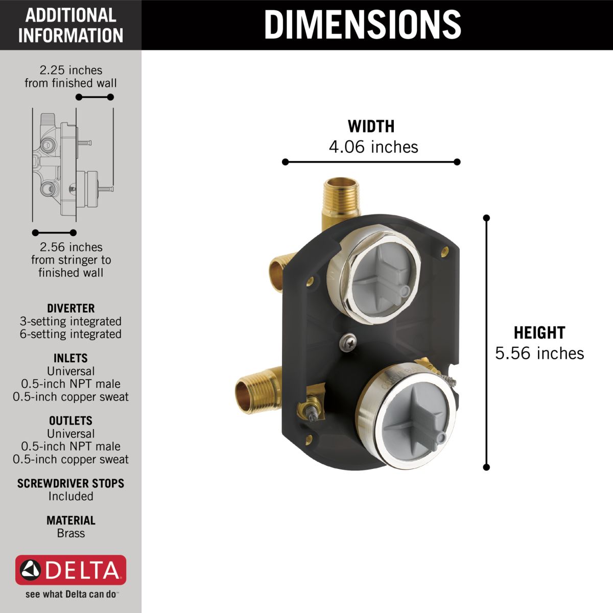 DELTA Other MultiChoice Universal Integrated Shower Diverter Rough Universal Inlets / Outlets — Not Applicable
