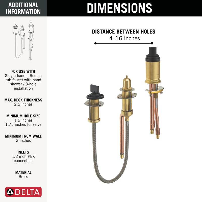 DELTA Other Rough-In Roman Tub Fixed Mount - Pex Crimp — Not Applicable