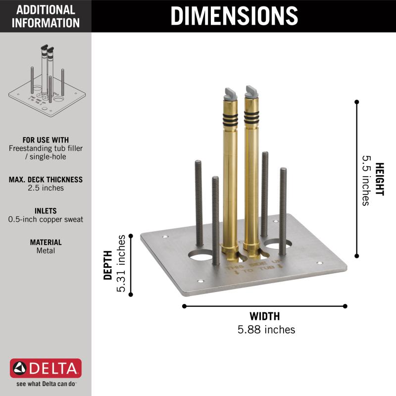 DELTA Trinsic Floor Mount Tub Filler - Rough — Not Applicable