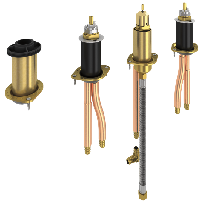 DELTA Other Two Handle Flexible Mount with Hand Shower - PEX Crimp — Not Applicable