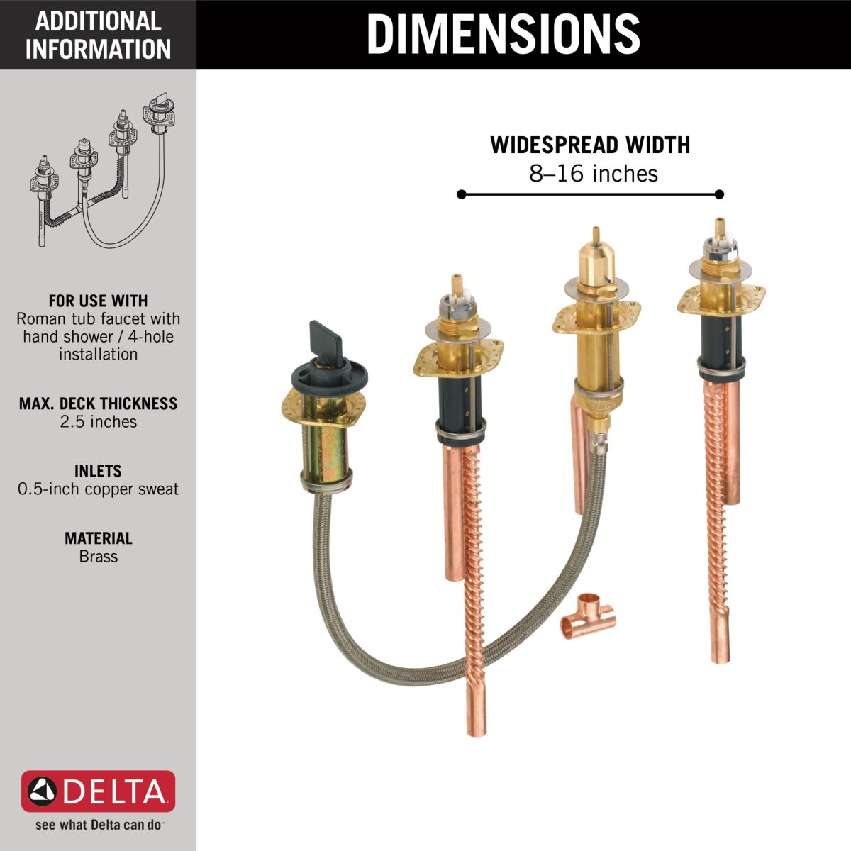 DELTA Other Two Handle Flexible Mount with Hand Shower — Not Applicable