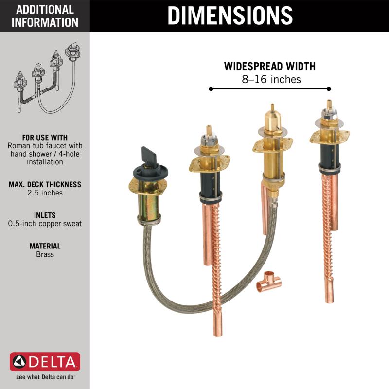 DELTA Other Two Handle Flexible Mount with Hand Shower — Not Applicable