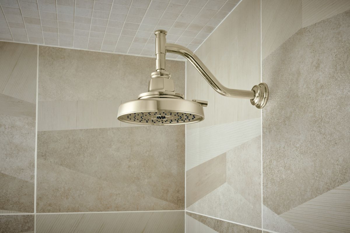 BRIZO Invari 7 5/8” H2Okinetic Round Multi-Function Shower Head - 2.5 GPM — Polished Nickel