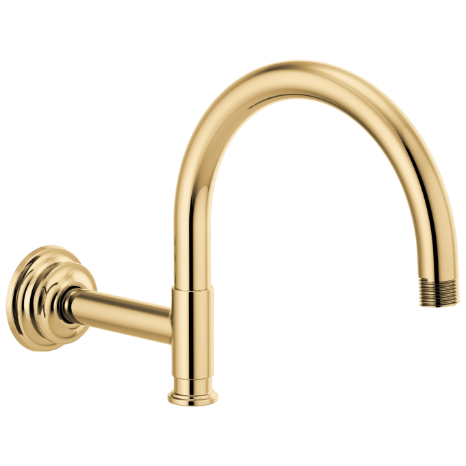 BRIZO Invari 12 1/8" Arc Shower Arm And Flange — Polished Gold