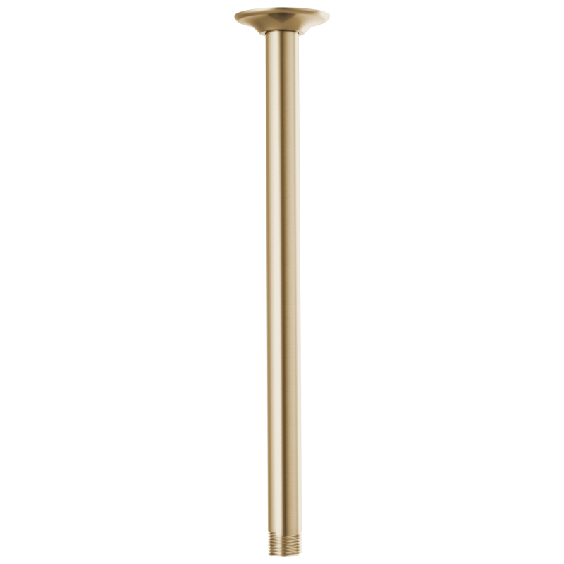 BRIZO Essential Shower 14" Ceiling Mount Shower Arm And Round Flange — Luxe Gold