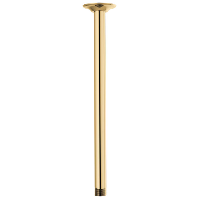 BRIZO Essential Shower 14" Ceiling Mount Shower Arm And Round Flange — Polished Gold