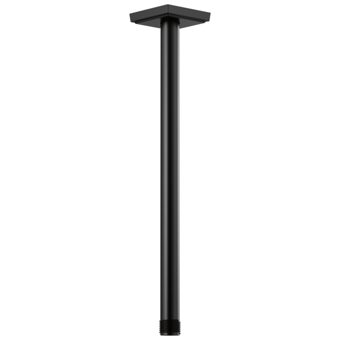 BRIZO Essential Shower 14" Ceiling Mount Shower Arm And Square Flange — Matte Black