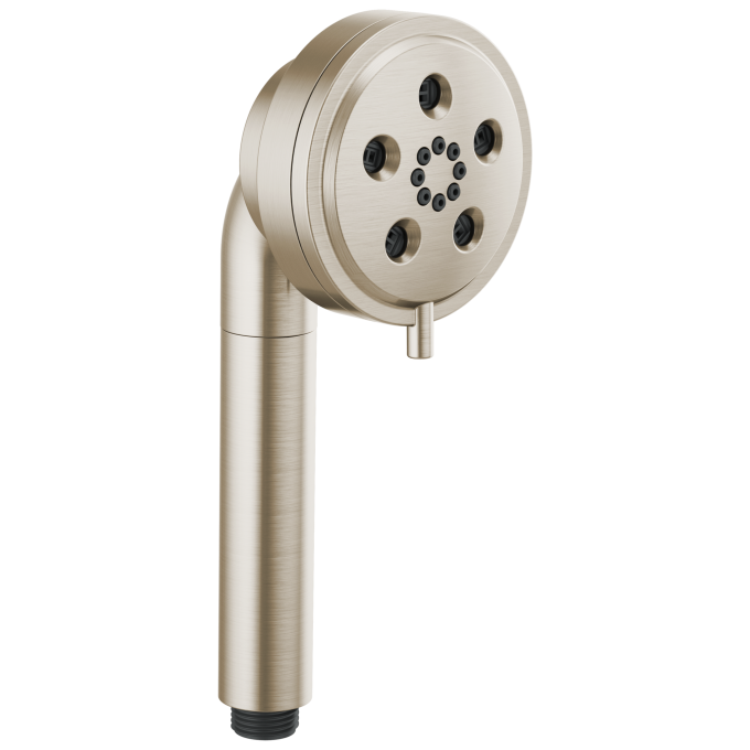 BRIZO Essential Shower Linear Round H2Okinetic Multi-Function Handshower — Brushed Nickel