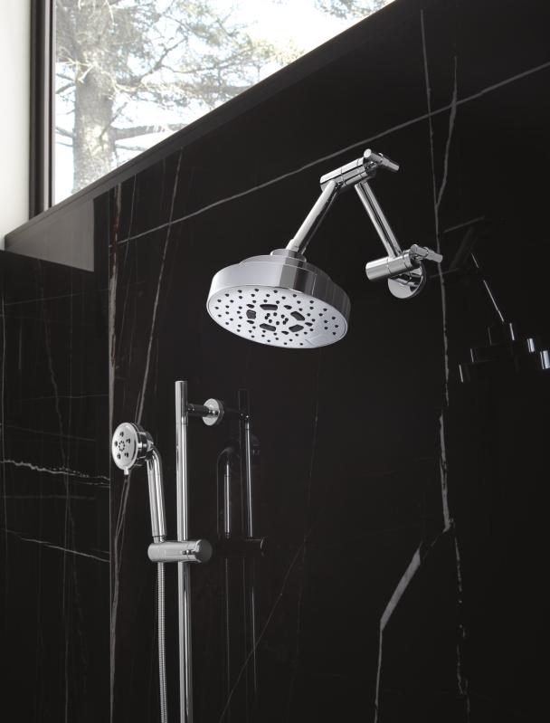 BRIZO Essential Shower Linear Round H2Okinetic Multi-Function Handshower — Chrome