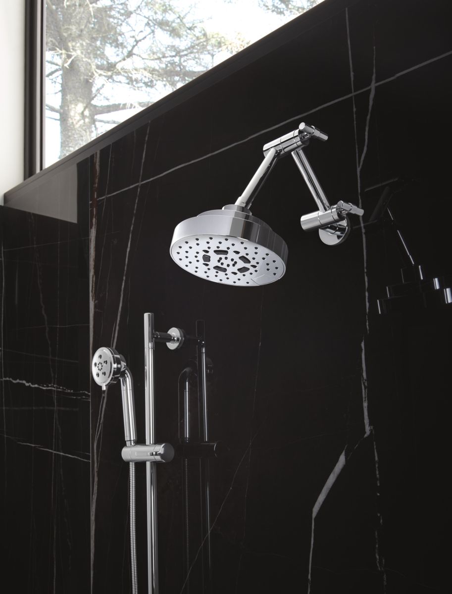 BRIZO Essential Shower Linear Round Slide Bar With Hose — Chrome