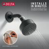 DELTA Modern Round Showerhead — Matte Black