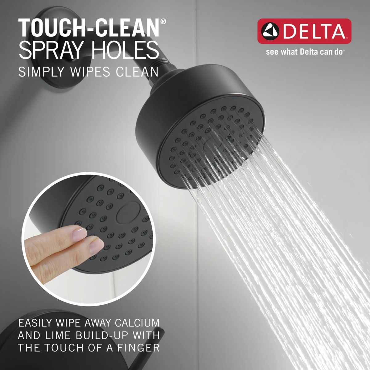 DELTA Modern Round Showerhead — Matte Black