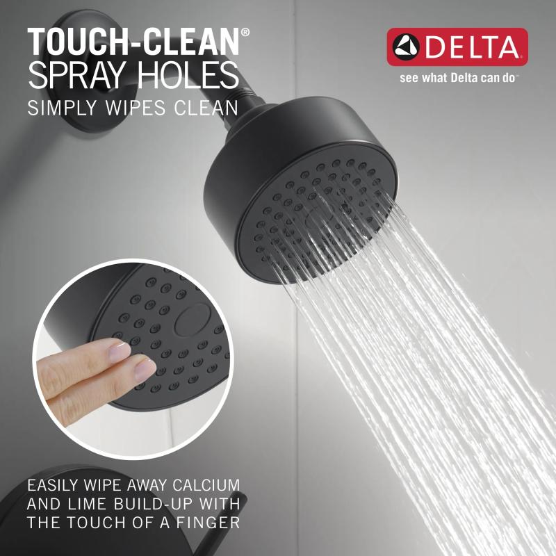DELTA Modern Round Showerhead — Matte Black