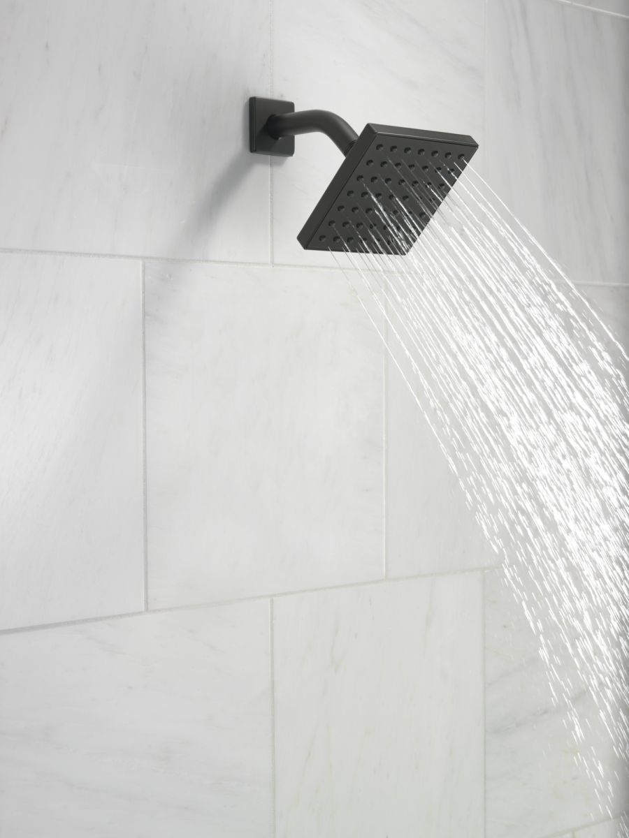 DELTA Modern Square Showerhead — Matte Black