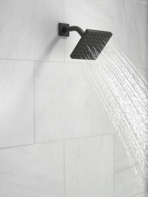 DELTA Modern Square Showerhead — Matte Black