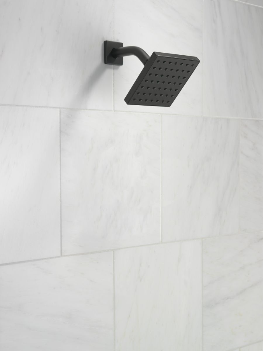 DELTA Modern Square Showerhead — Matte Black