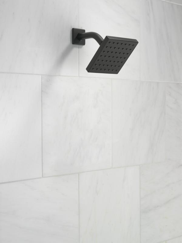 DELTA Modern Square Showerhead — Matte Black