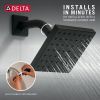 DELTA Modern Square Showerhead — Matte Black