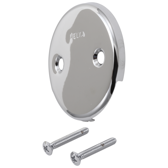DELTA Other Overflow Plate & Screws - No Trip Lever — Chrome