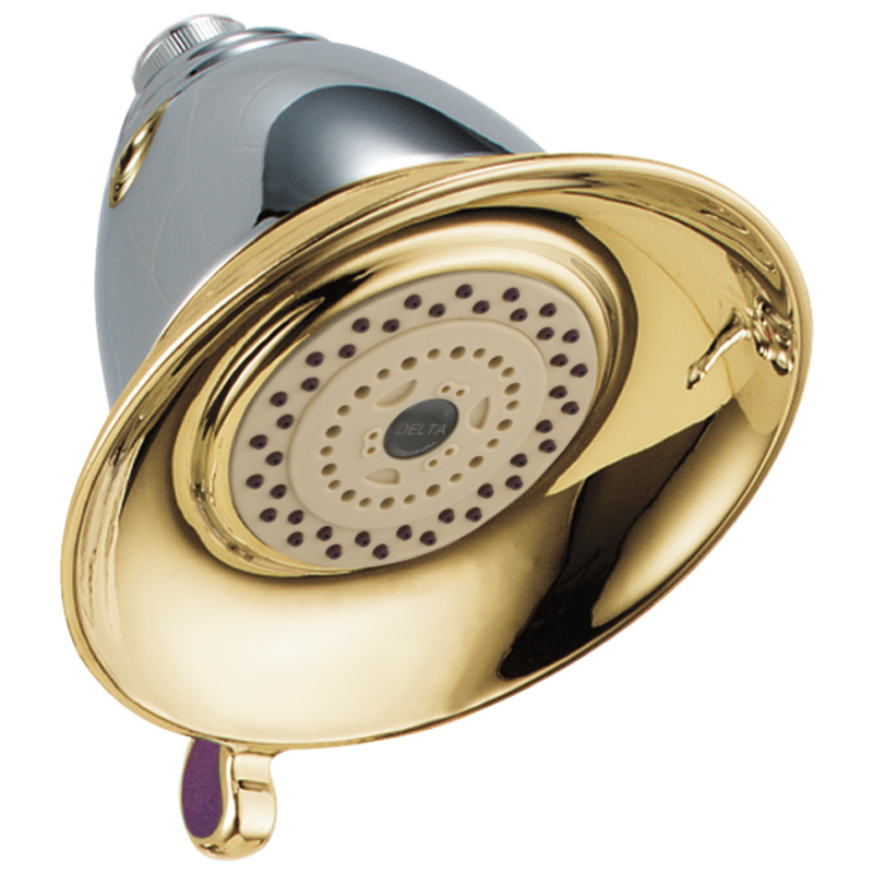 DELTA Universal Showering Components Premium 3-Setting Shower Head — Chrome / Brass