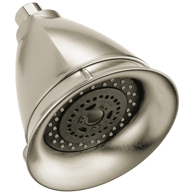 BRIZO Essential Shower 5" Classic Round H2Okinetic Multi-Function Wall Mount Showerhead — Brushed Nickel