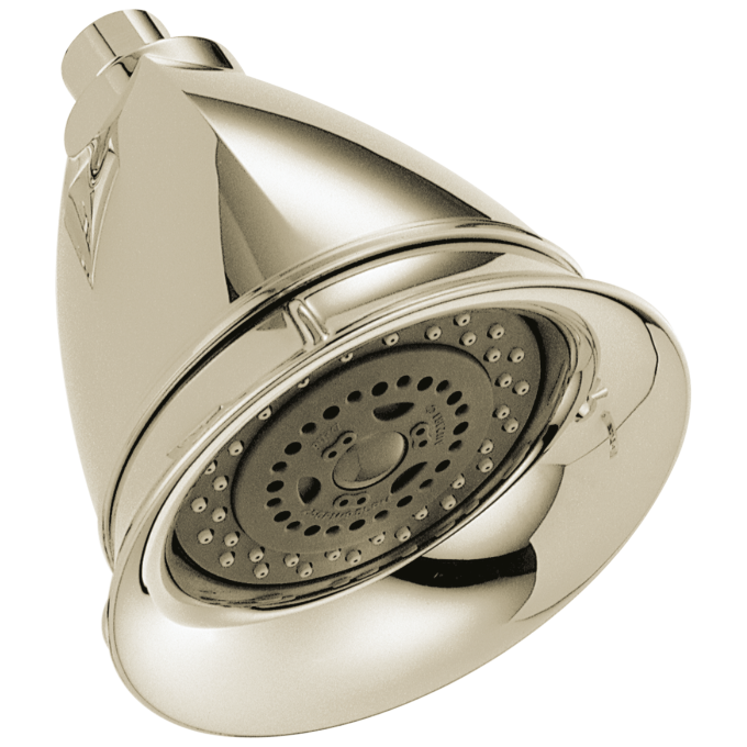 BRIZO Essential Shower 5" Classic Round H2Okinetic Multi-Function Wall Mount Showerhead — Polished Nickel