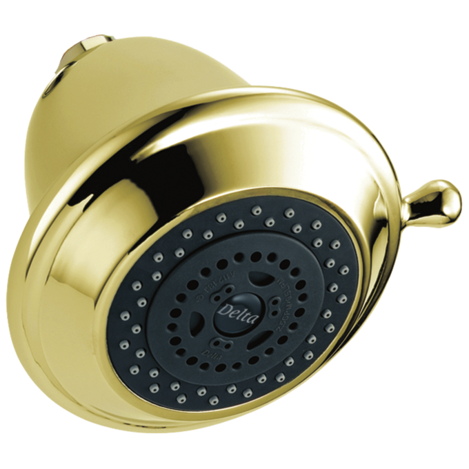 DELTA Universal Showering Components Premium 3-Setting Shower Head — Polished Brass