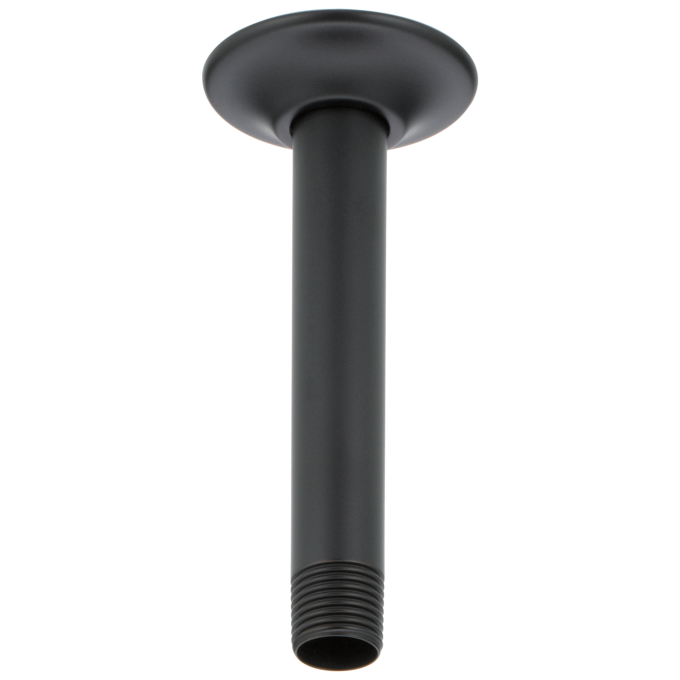 BRIZO Essential Shower 6" Ceiling Mount Shower Arm And Round Flange — Matte Black