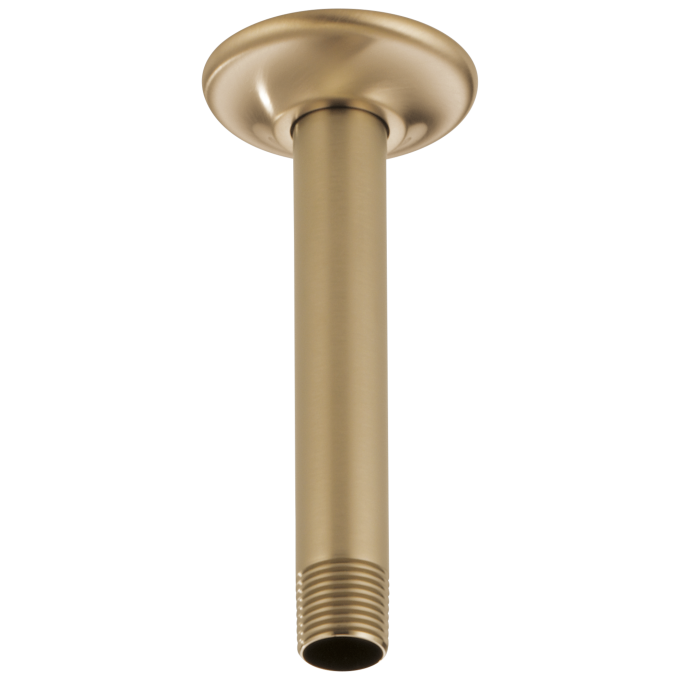 BRIZO Essential Shower 6" Ceiling Mount Shower Arm And Round Flange — Luxe Gold
