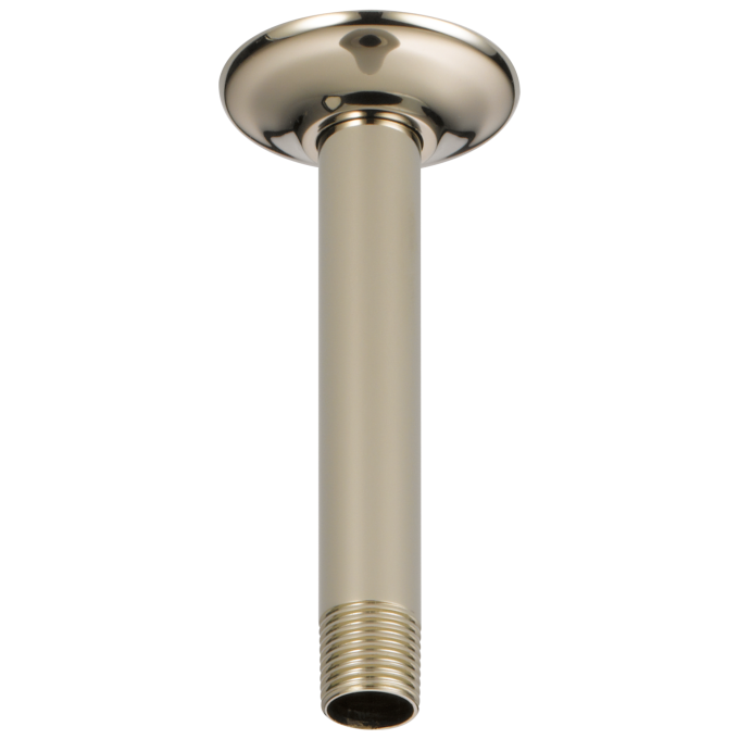 BRIZO Essential Shower 6" Ceiling Mount Shower Arm And Round Flange — Polished Nickel
