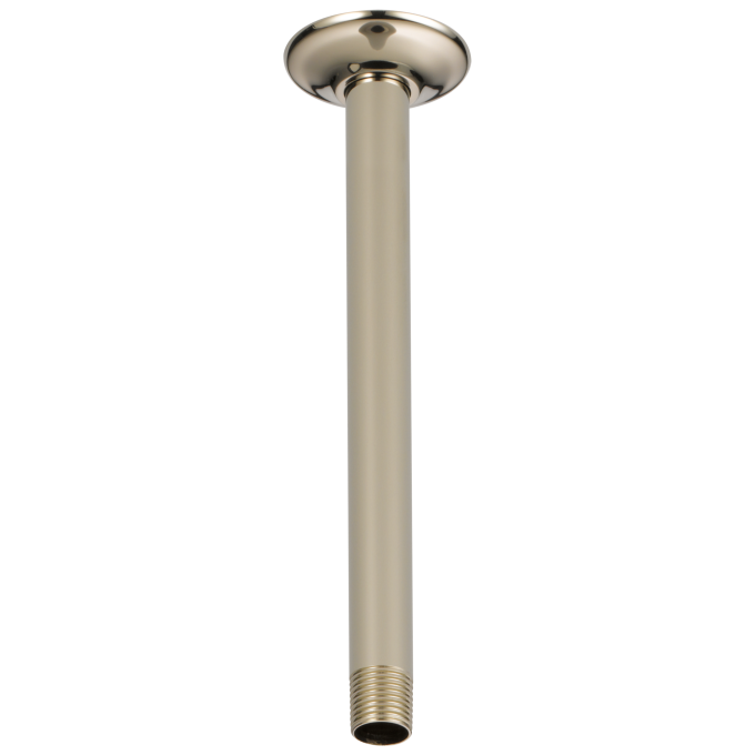 BRIZO Essential Shower 10" Ceiling Mount Shower Arm And Round Flange — Polished Nickel