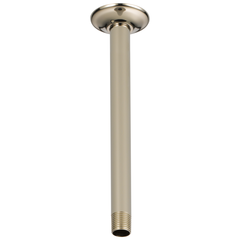BRIZO Essential Shower 10" Ceiling Mount Shower Arm And Round Flange — Polished Nickel