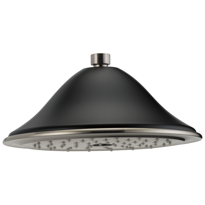 BRIZO Traditional Round Raincan Showerhead — Luxe Nickel  /Matte Black