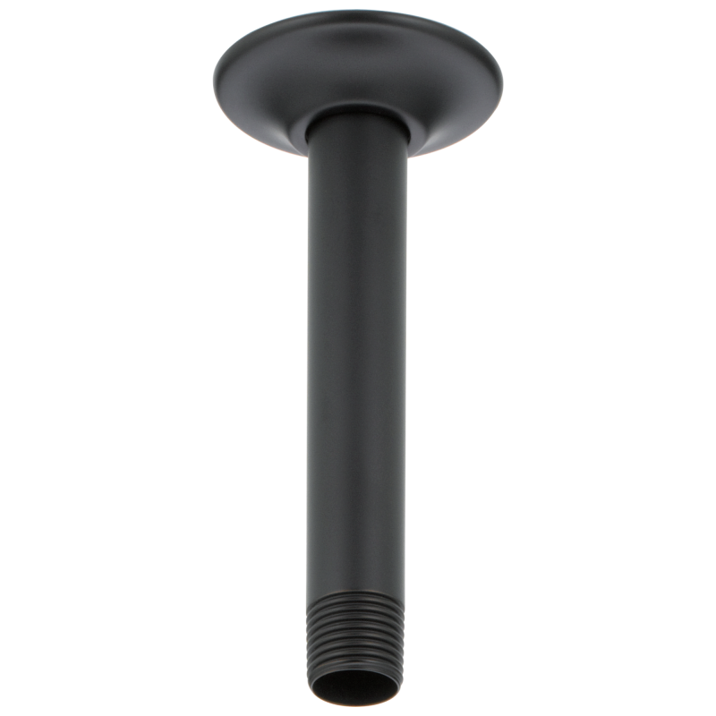 DELTA Universal Showering Components Shower Arm & Flange - 6" Ceiling Mount — Matte Black