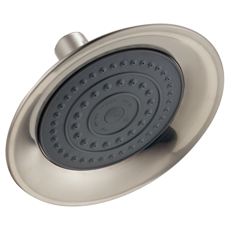 DELTA Universal Showering Components Single-Setting Raincan Shower Head — Brushed Nickel